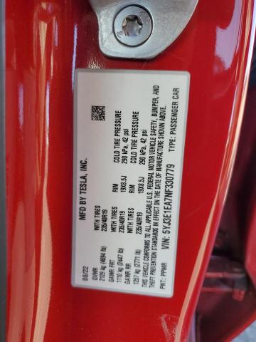 2022 TESLA MODEL 3 - 5YJ3E1EA7NF330779