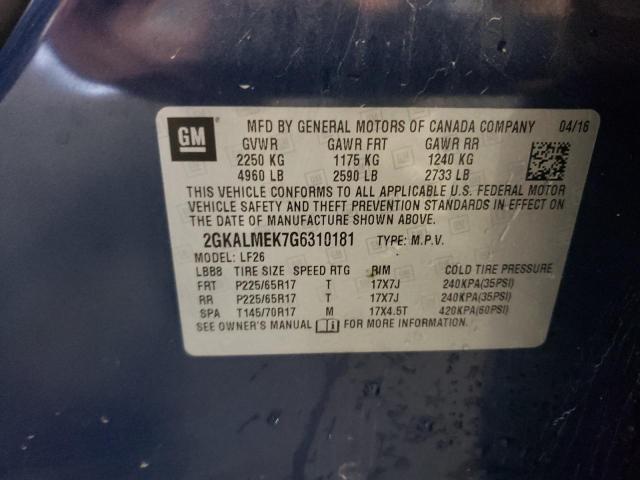 VIN 2GKALMEK7G6310181 2016 GMC Terrain, Sle no.13