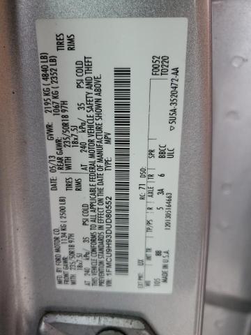 VIN 1FMCU9H93DUD80552 2013 Ford Escape, Sel no.13