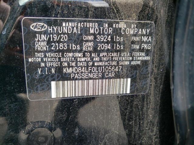 VIN KMHD84LF0LU105647 2020 Hyundai Elantra, Sel no.12