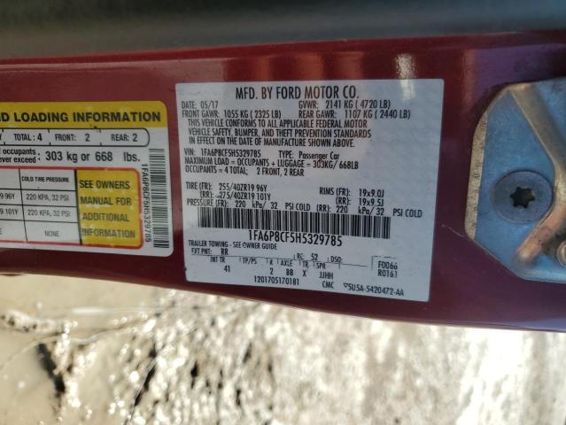 2017 FORD MUSTANG GT - 1FA6P8CF5H5329785