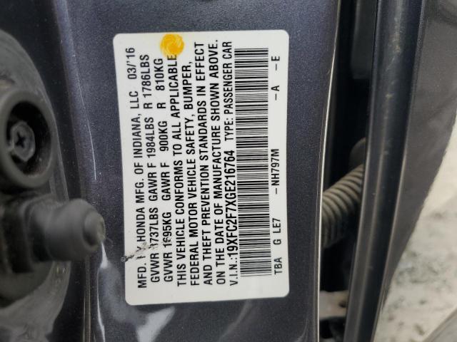 2016 HONDA CIVIC EX - 19XFC2F7XGE216764