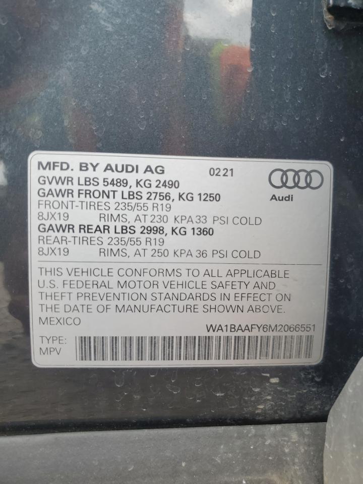 Lot #2938452484 2021 AUDI Q5 PREMIUM