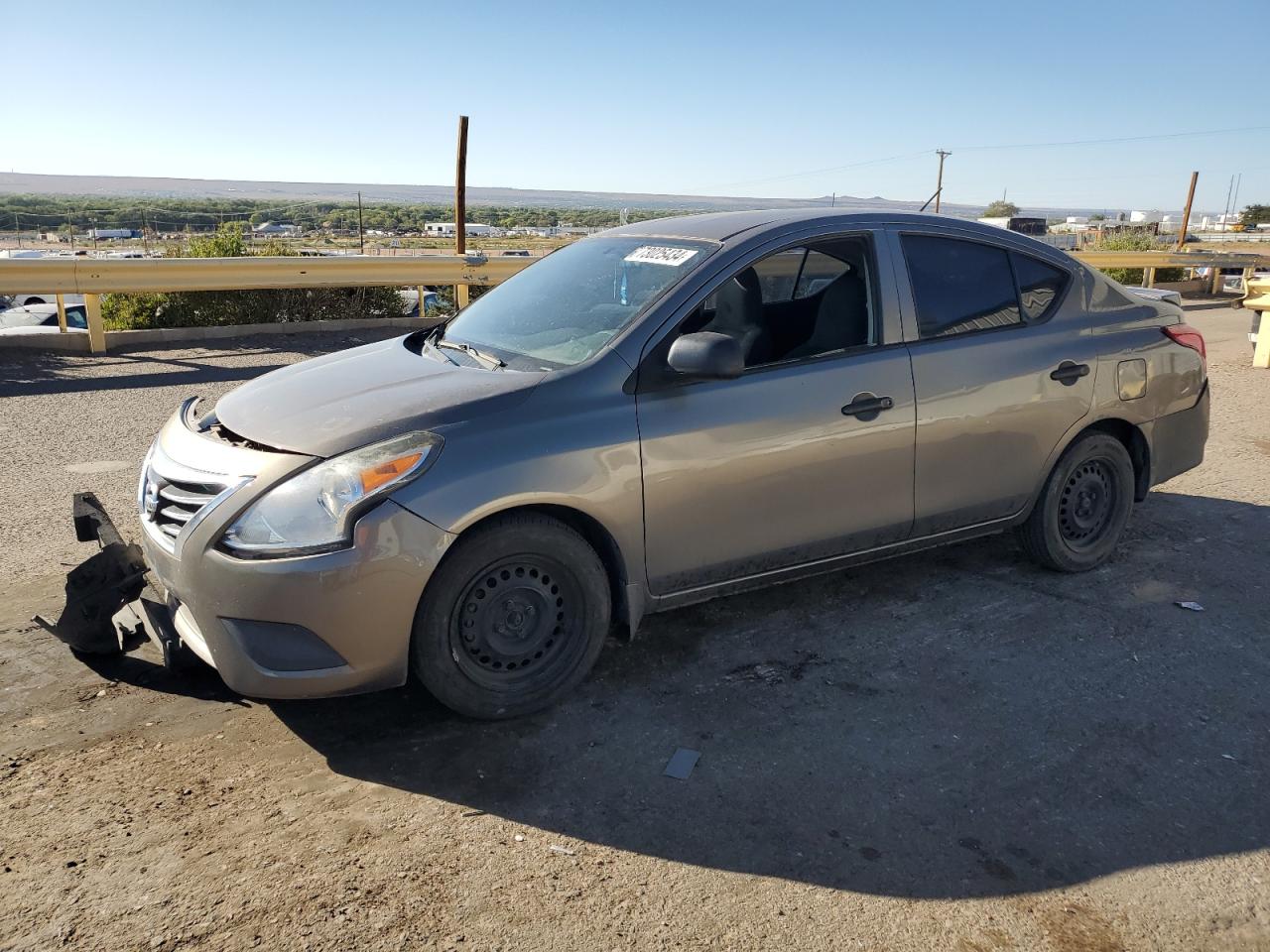 NISSAN VERSA S 2015 gray sedan 4d gas 3N1CN7AP2FL863481 photo #1