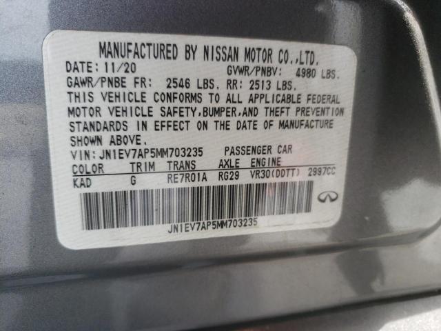 VIN JN1EV7AP5MM703235 2021 Infiniti Q50, Pure no.13