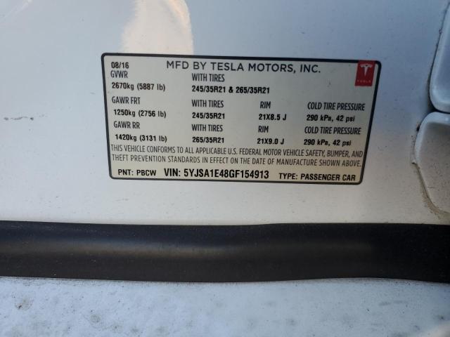 2016 TESLA MODEL S - 5YJSA1E48GF154913
