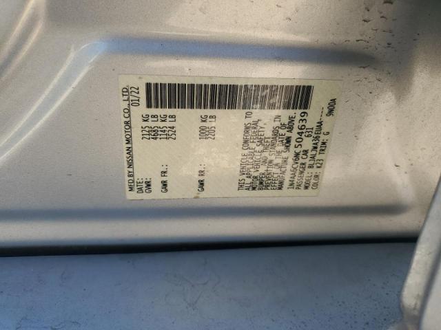 2022 NISSAN MAXIMA SV - 1N4AA6CV6NC504639