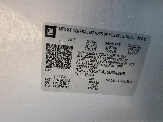 2018 CHEVROLET SILVERADO - 3GCUKREC4JG564296