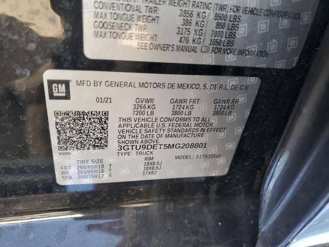 2021 GMC SIERRA K15 - 3GTU9DET5MG208801
