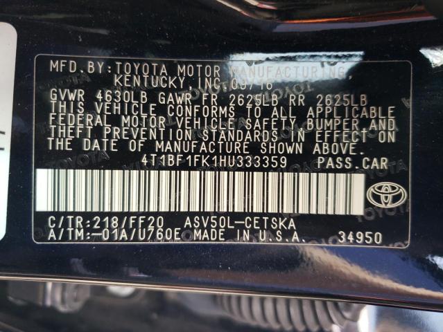 2017 TOYOTA CAMRY LE - 4T1BF1FK1HU333359