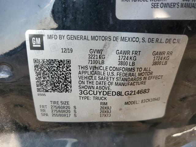 2020 CHEVROLET SILVERADO - 3GCUYDED8LG214683
