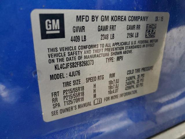 VIN KL4CJFSB2FB268373 2015 Buick Encore, Convenience no.13