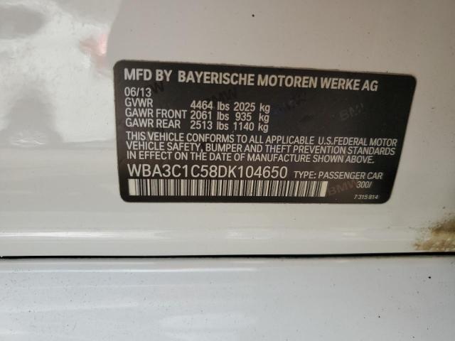 VIN WBA3C1C58DK104650 2013 BMW 3 Series, 328 I Sulev no.12