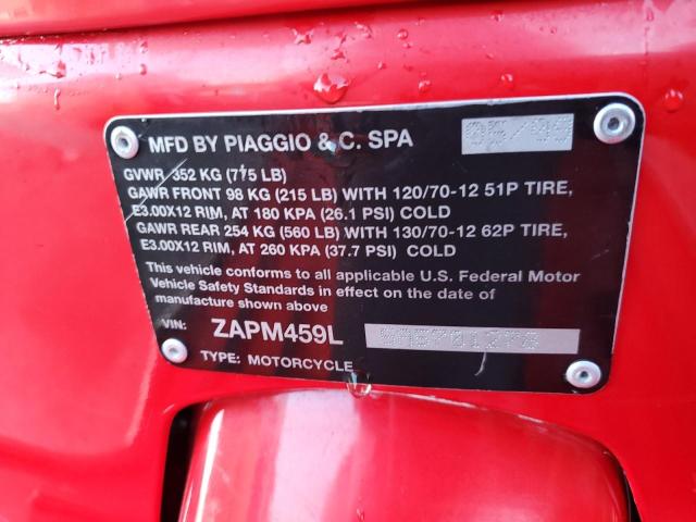 2010 VESPA GTS 300 SU ZAPM459L5A5701278