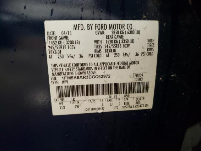 2013 FORD EXPLORER P 1FM5K8AR3DGC62972  71272434