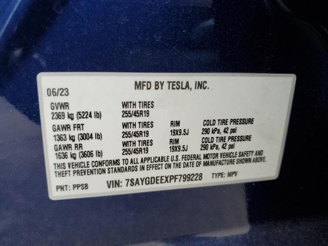 VIN 7SAYGDEEXPF799228 2023 Tesla MODEL Y no.14