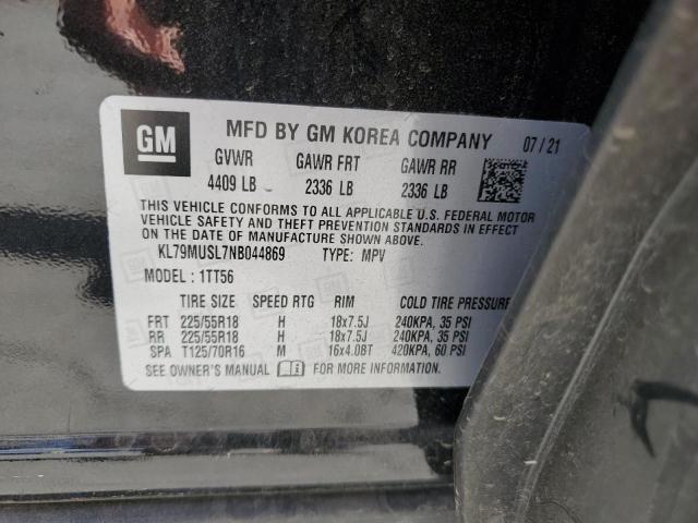 2022 CHEVROLET TRAILBLAZE - KL79MUSL7NB044869