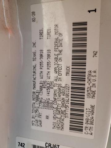 2020 TOYOTA TUNDRA DOU - 5TFTY5F16LX011227