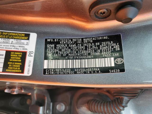 VIN 4T1BF1FK0HU653921 2017 Toyota Camry, LE no.13