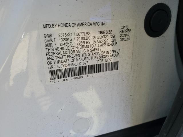2018 ACURA MDX TECHNO - 5J8YD4H5XJL016271