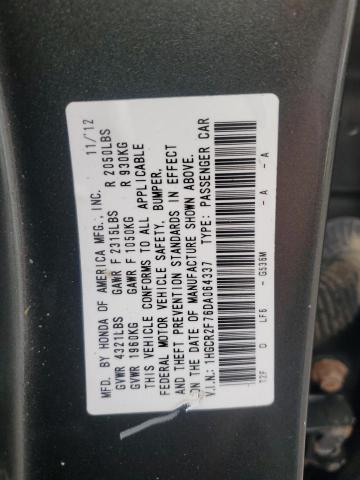 VIN 1HGCR2F76DA064337 2013 Honda Accord, EX no.12