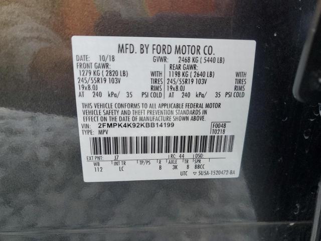 2019 FORD EDGE TITAN - 2FMPK4K92KBB14199