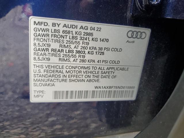 VIN WA1AXBF75ND015989 2022 Audi Q7, Premium no.13