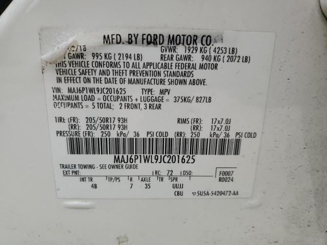 2018 FORD ECOSPORT T MAJ6P1WL9JC201625