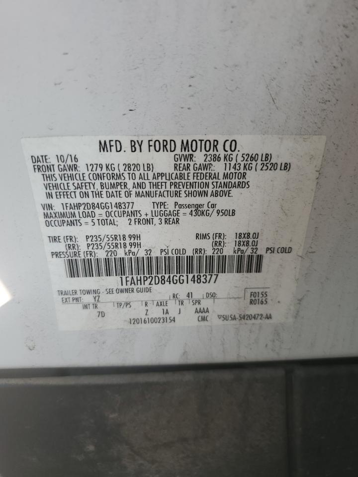 Lot #2941046762 2016 FORD TAURUS SE