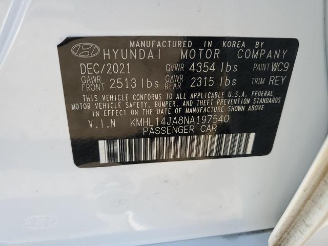 KMHL14JA8NA197540 2022 HYUNDAI SONATA
