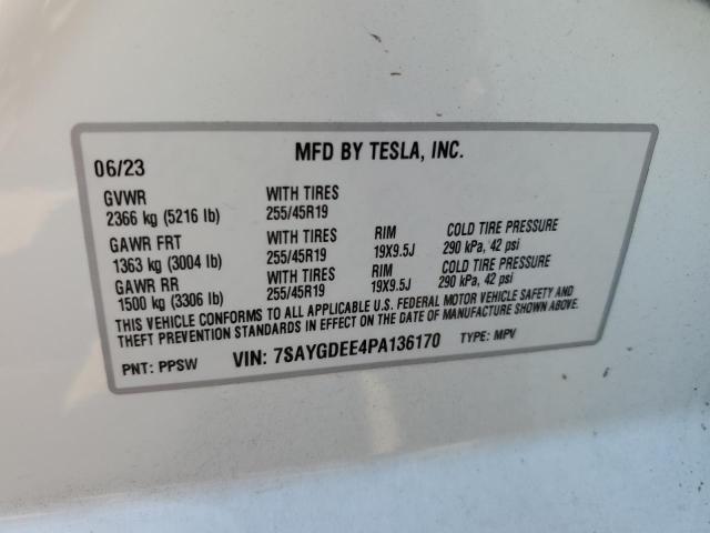 VIN 7SAYGDEE4PA136170 2023 Tesla MODEL Y no.13