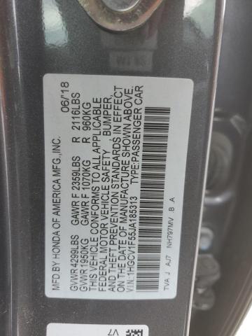 2018 HONDA ACCORD EXL 1HGCV1F55JA185313  70235344