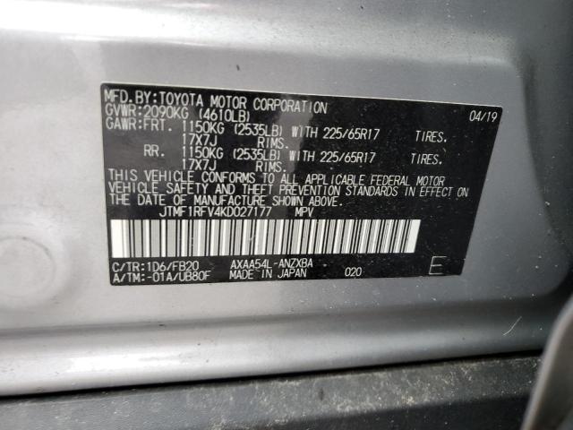 VIN JTMF1RFV4KD027177 2019 Toyota RAV4, LE no.13