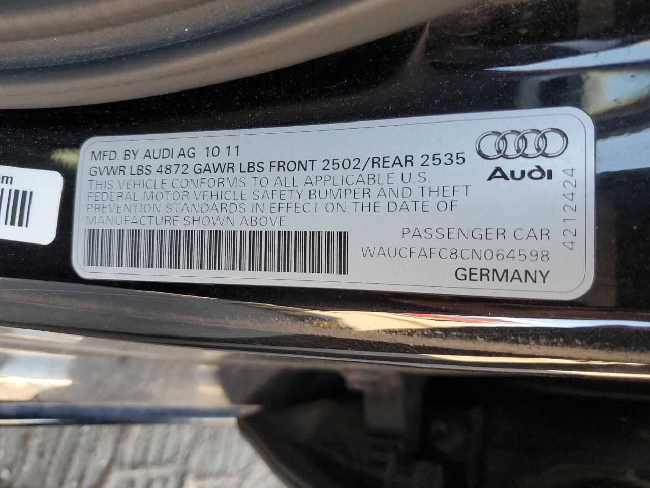 Lot #2890166329 2012 AUDI A6 PREMIUM