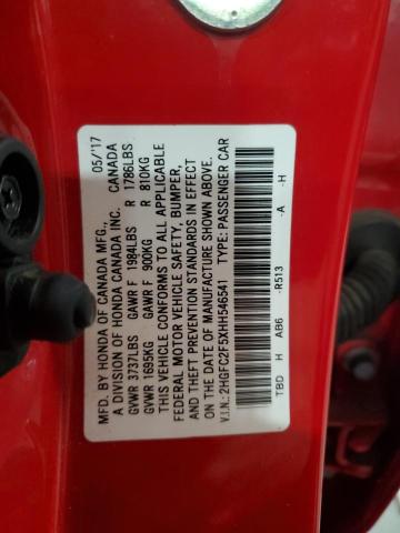 VIN 2HGFC2F5XHH546541 2017 Honda Civic, LX no.12