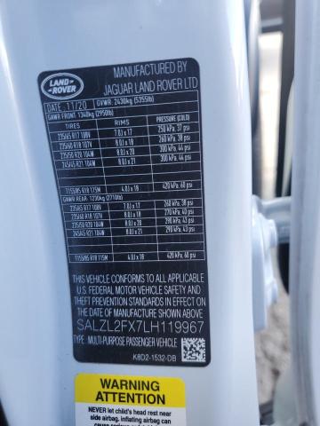 2020 LAND ROVER RANGE ROVE - SALZL2FX7LH119967