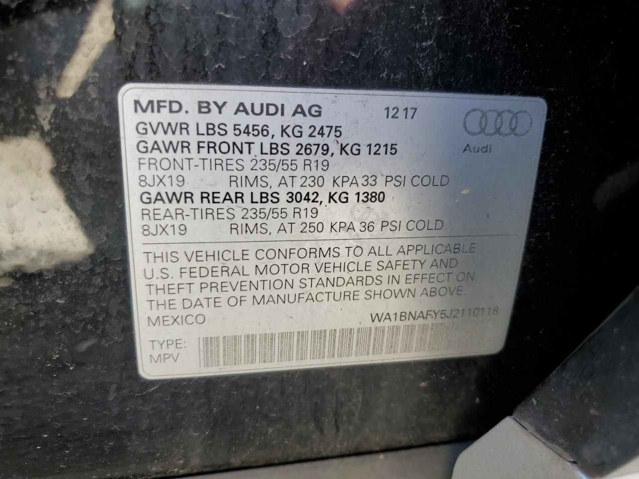 Lot #2981781027 2018 AUDI Q5 PREMIUM