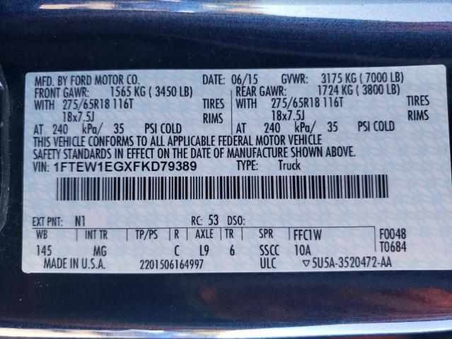 2015 FORD F150 SUPER - 1FTEW1EGXFKD79389