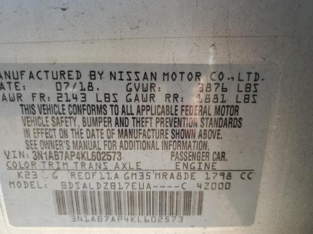 2019 NISSAN SENTRA S - 3N1AB7AP4KL602573