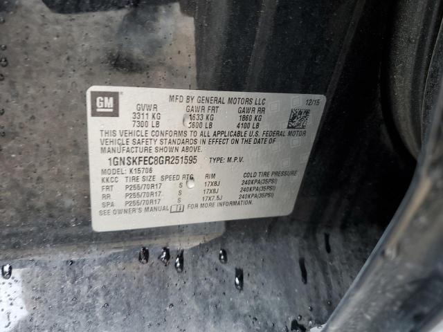 2016 CHEVROLET TAHOE SPEC - 1GNSKFEC8GR251595