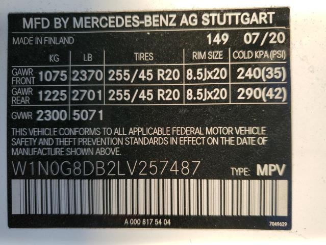 2020 MERCEDES-BENZ GLC 300 - W1N0G8DB2LV257487