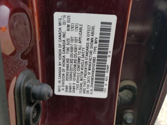 VIN 2HKRM3H4XGH523883 2016 Honda CR-V, SE no.13