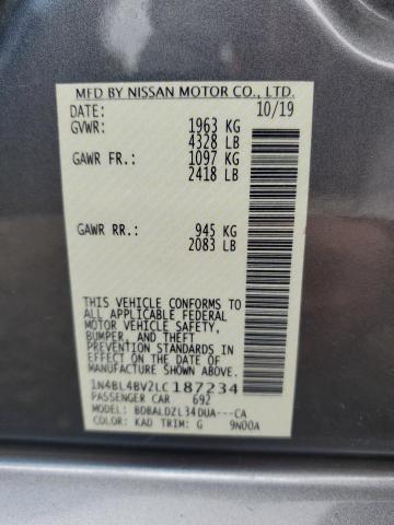 2020 NISSAN ALTIMA S - 1N4BL4BV2LC187234