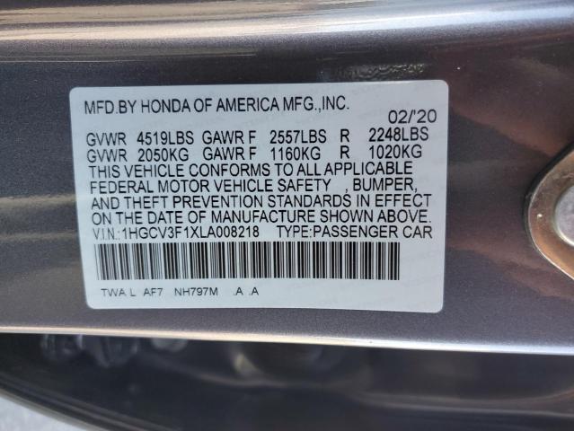 2020 HONDA ACCORD HYB - 1HGCV3F1XLA008218