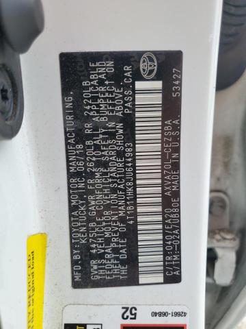 VIN 4T1B11HK8JU644983 2018 Toyota Camry, L no.12