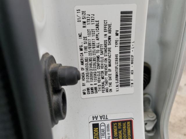 VIN 5J6RM4H7XFL028846 2015 Honda CR-V, Exl no.13