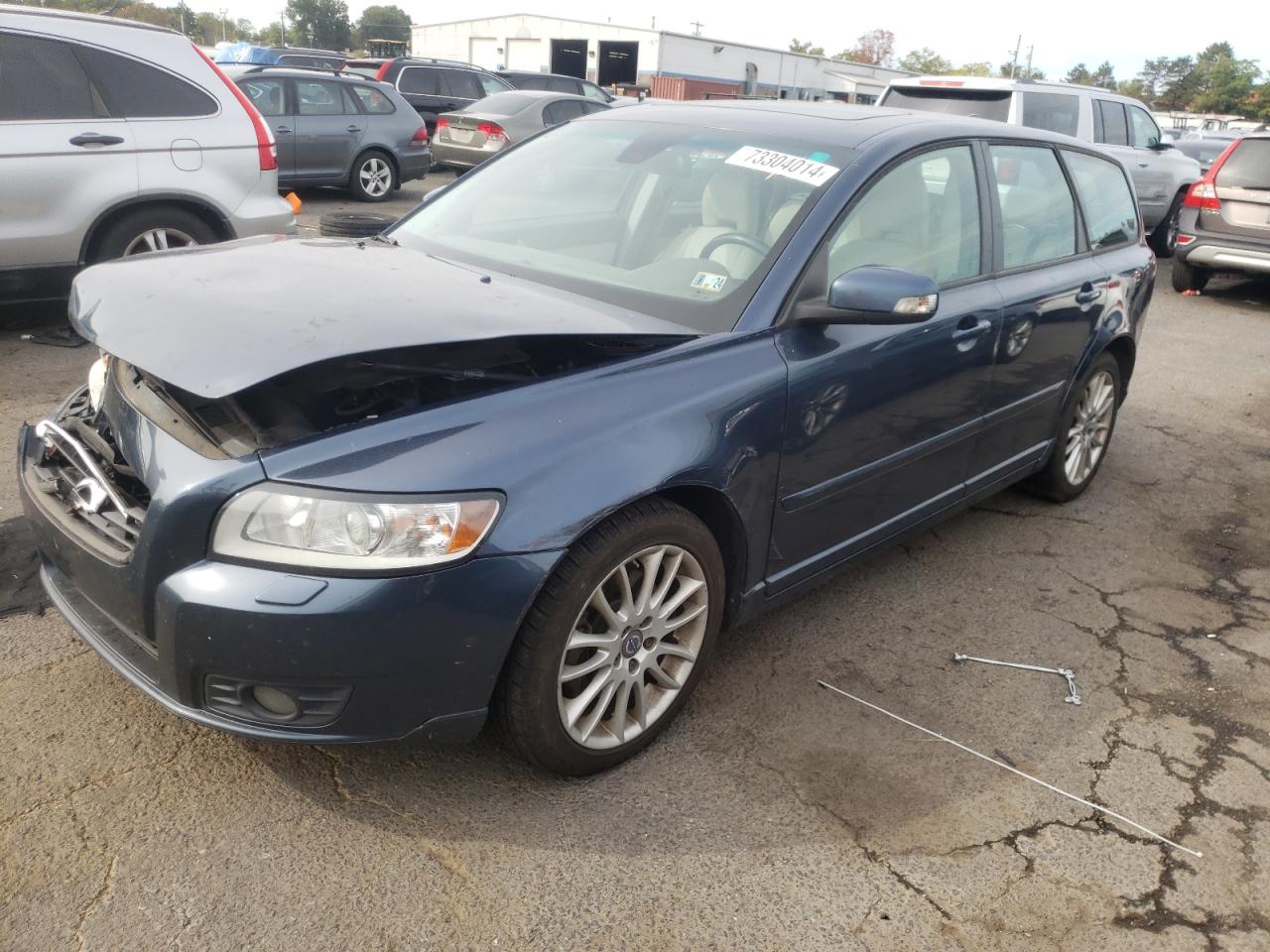 VOLVO V50 T5 2011 blue station gas YV1672MW6B2607845 photo #1