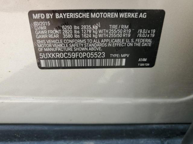 VIN 5UXKR0C59F0P05523 2015 BMW X5, Xdrive35I no.13