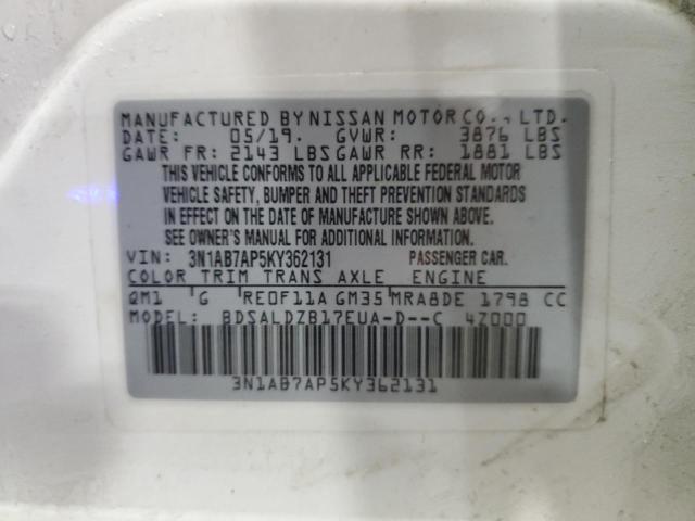 2019 NISSAN SENTRA S - 3N1AB7AP5KY362131