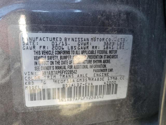 VIN 3N1AB7AP6FY228542 2015 Nissan Sentra, S no.12